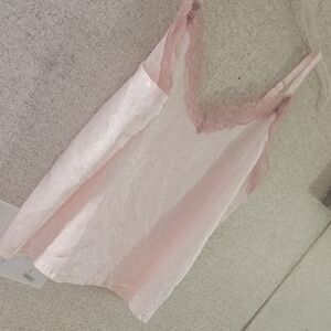 Rachel Zoe Pink Lace-Trim Silk Camisole